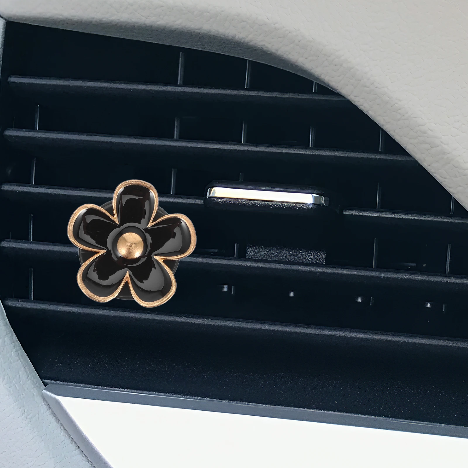 Clipes Ventilação Carro Formato Coração - 4 Peças Pretas Decorativas