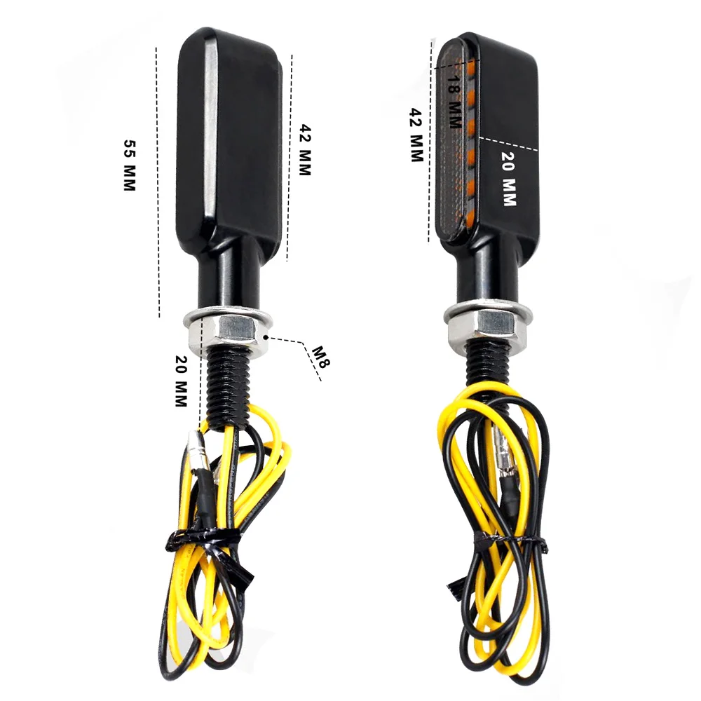 Aluminium Motorcylce LED Turn Signal Lights Amber Flowing Turn signal lamp DRL c