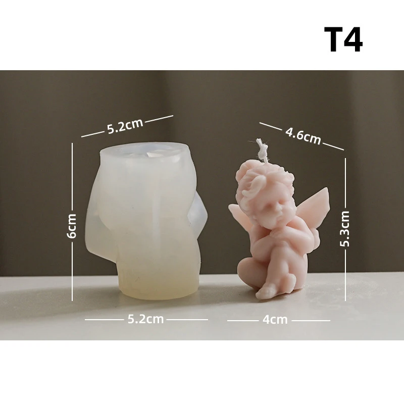 Description Picture 6 of itemSilicone Mold Winged Angel Scented Candle Mold Cake Ornament Handmade Soap Candle Gypsum Making Resin Mold