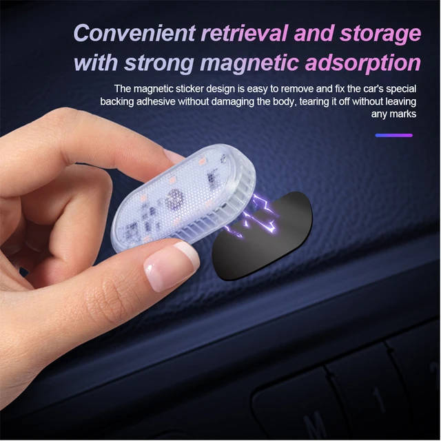 1 PC Multi Color Car Light Wireless LED Touch Light Roof Light Sensor Read Lamp Mini USB Charging Light Car Interior Accessories 3