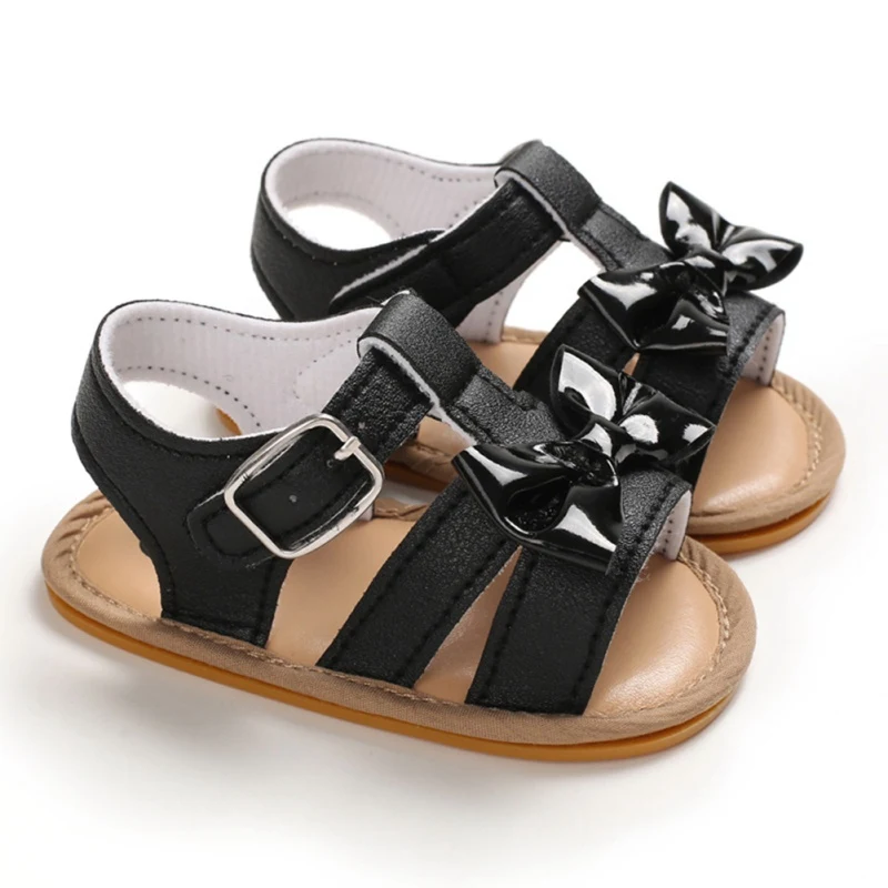  공주 샌들 여름 키즈 고무 부드러운 바닥 안티 스키드  소녀 신발  순수한 색상 캐주얼 Sandalias