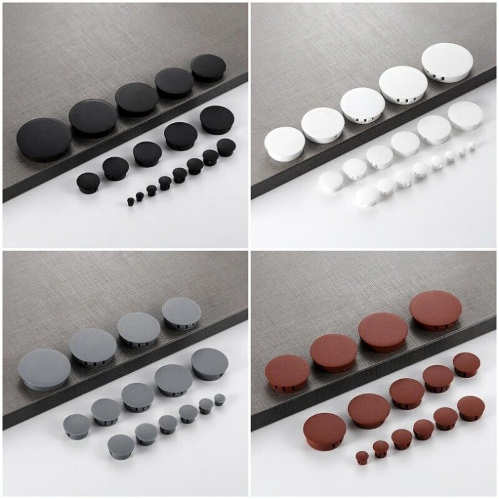 Prescott Plastics 1" (25.4mm) Outer Diameter Ribbed Plastic Hole Plugs, Round Black Metal Tubing End Caps, StrongFurniture Leg Inserts, Impact &amp; Weather Resistant, Made In The USA - 4 Pack