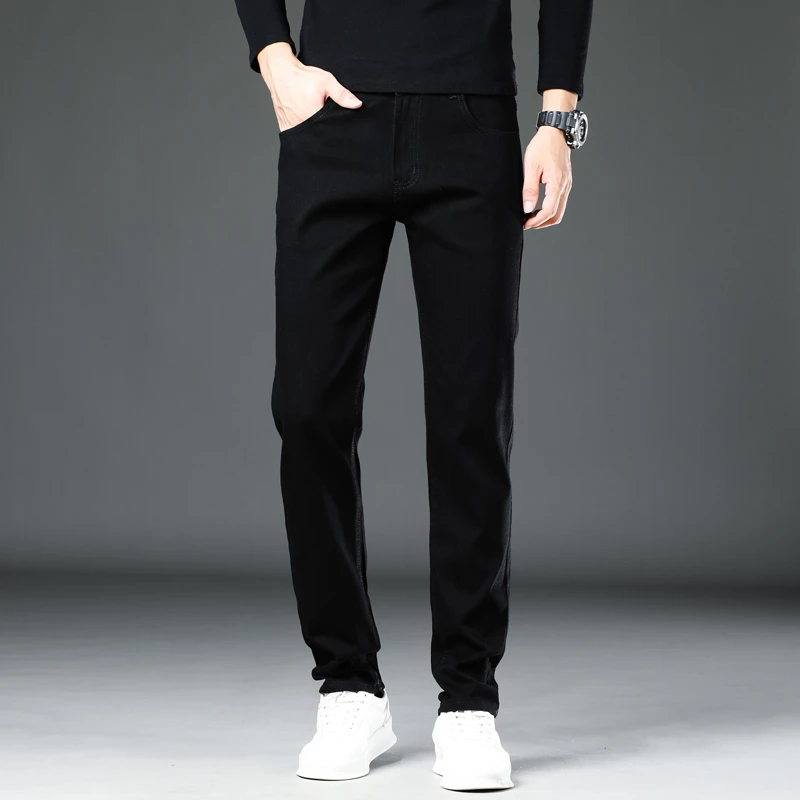 

High-Quality Men's Straight-Leg Jeans, Stretchy and Skin-Friendly Casual Business Jeans with Comfortable High Waist