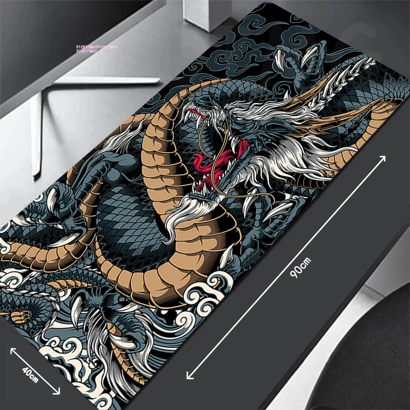 

Gamer Mousepad Dragon Design Mouse Pad Large Mouse Mat Natural Rubber Desk Rug PC Desk Mats Design Mousepads 100x50cm