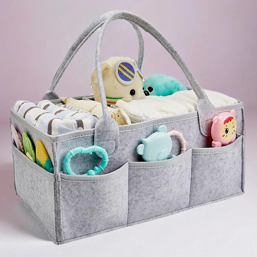 Diaper Bag 1Pc Diaper Organizer-Baby Felt Diaper Bag-Foldable Mommy Bag-Mother & Baby Storage Bag-Neutral Baby Products For Newborns