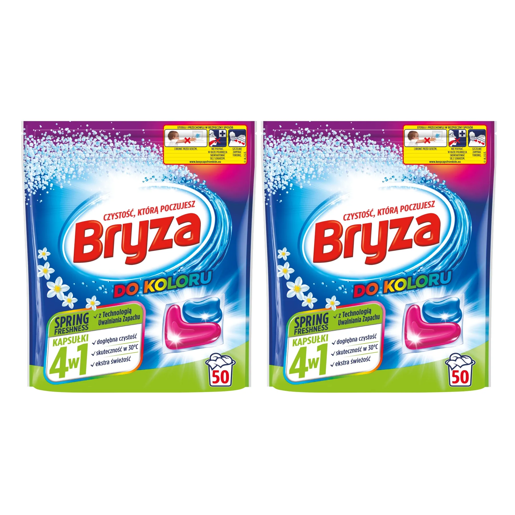 Kapsułki do prania BRYZA 4w1 do koloru- 60 szt.  z Polski za $16.6 / ~65zł