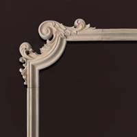 ไม้โบราณOnlays Capitalเฟอร์นิเจอร์Appliquesยุโรปสไตล์พื้นหลังตกแต่งอุปกรณ์ตกแต่งบ้าน 2