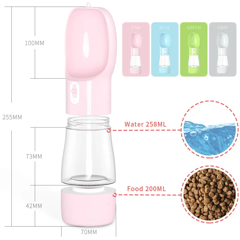 Portable Water Food Bottle for Dogs and Cats 2
