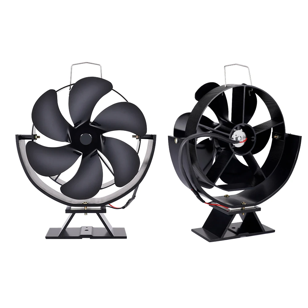 Fireplace Fan 6 Blades 360&deg; Rotating Heat Powered Fan Quiet Efficient Heat Distribution For Wood Log Burner Winter Warmer