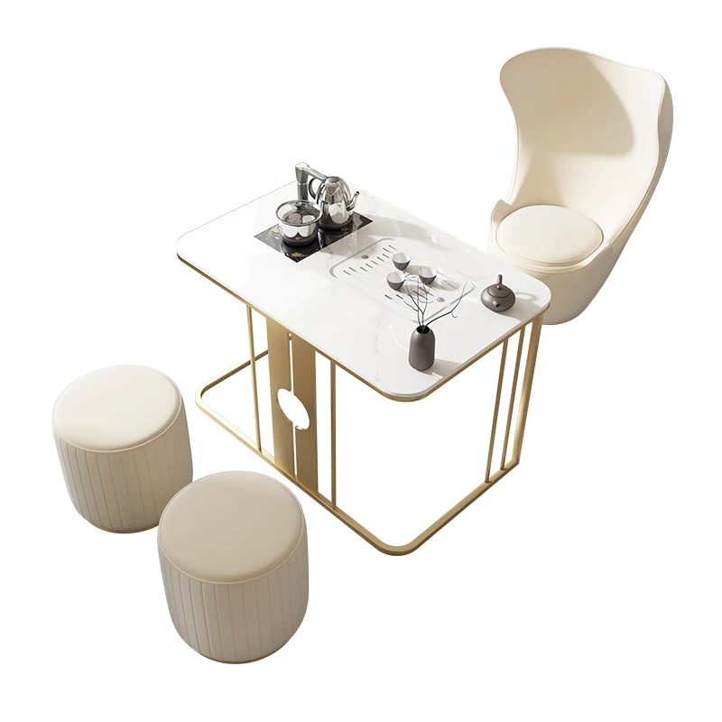 

Light Luxury Small Apartment Balcony Tea Table Stone Plate Small Tea Table Modern Simple Tea Brewing Tea Table Chair