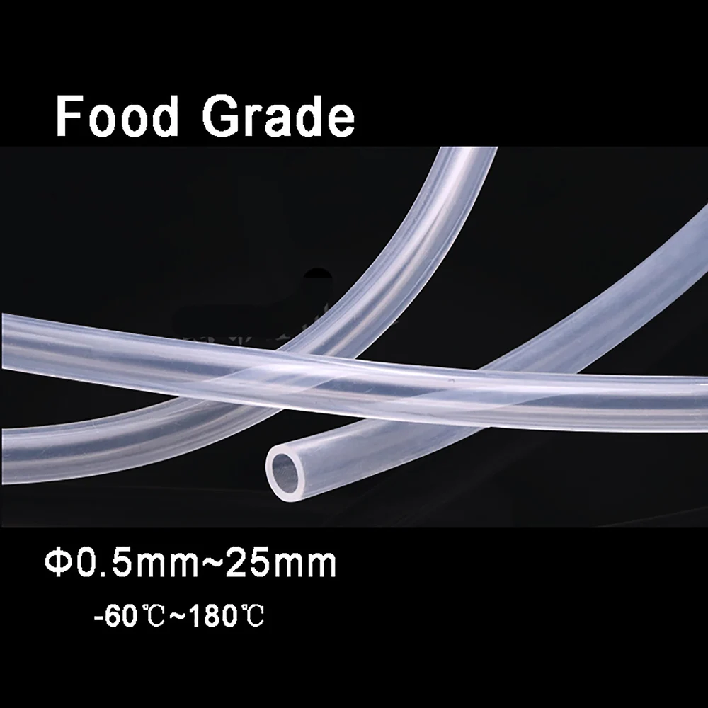 Clear Transparent Food Safe Silicone Tubing Hose Pipe Aquarium Pump Soft Tube Flexible for Beer/Drink/Milk/Water 0.5mm~25mm ID silicone tube