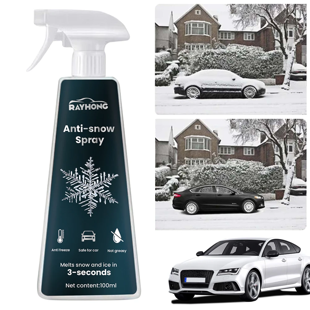Fast Ice Melting Spray Defrosting Anti Frost Spray Car Window Glass Deicing Instantly Melts Ice for Car Windshield Window Mirror