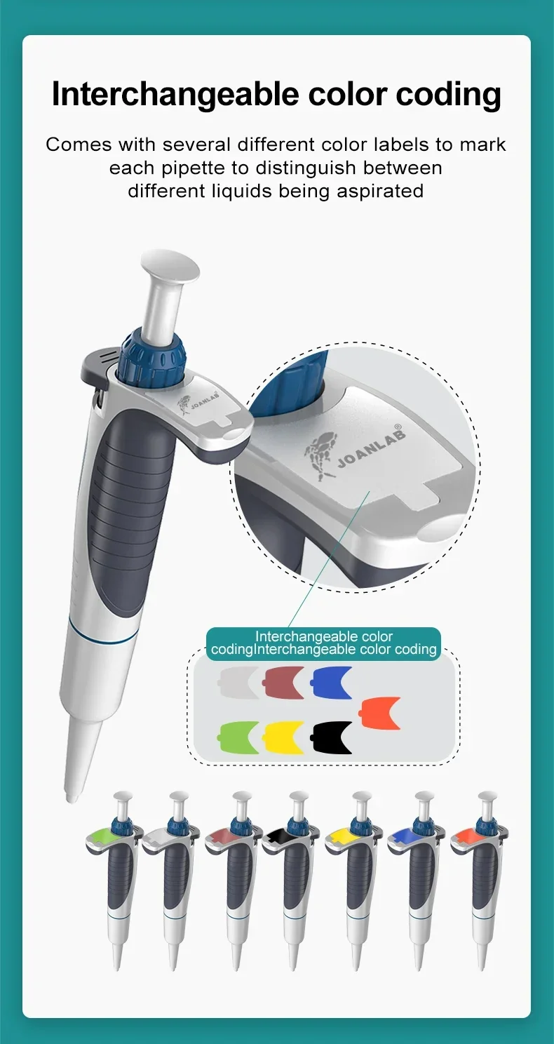JOANLAB Autoclavable Digital Adjustable Micropipette with Pipette Tips High-quality laboratory micropipette with adjustable volume settings and autoclavable design, complete with pipette tips. High-quality laboratory micropipette with adjustable volume settings and autoclavable design, complete with pipette tips. Sa4b2b94b45024460bd1d70f29b3ded08D -