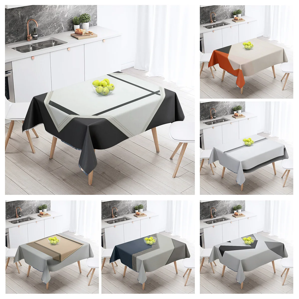 Abstract Geometric Tablecloth Waterproof Stain Resistant Party Decoration Restaurant Cafe Dining Table Tablecloths 140X200cm