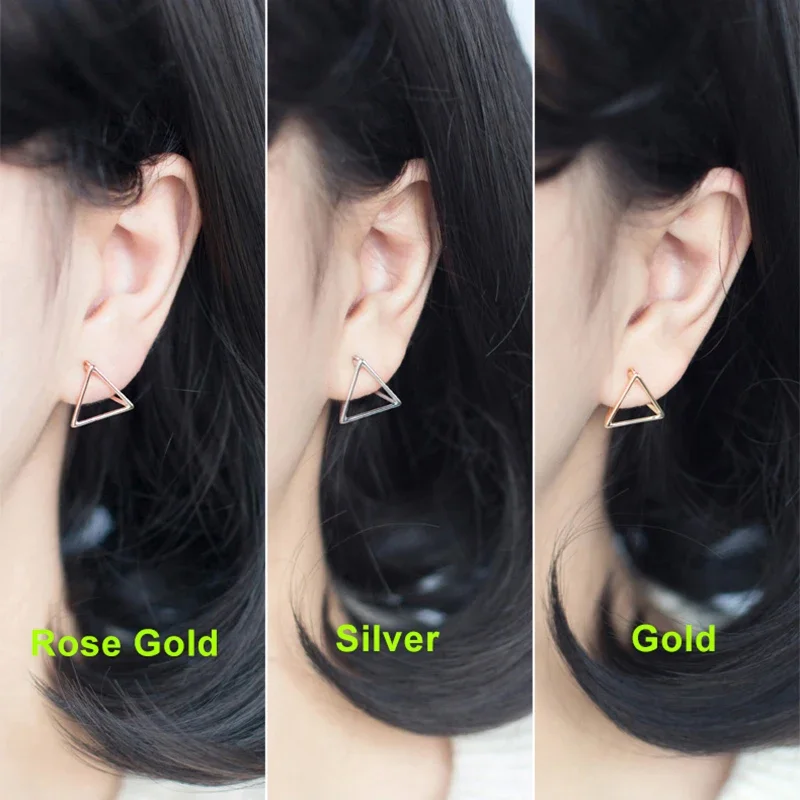 SOFTPIG Real 925 Sterling Silver Triangle Hoop Earrings For Women Charms Fine Jewelry 2024 Trendy Geometric Accessories 3