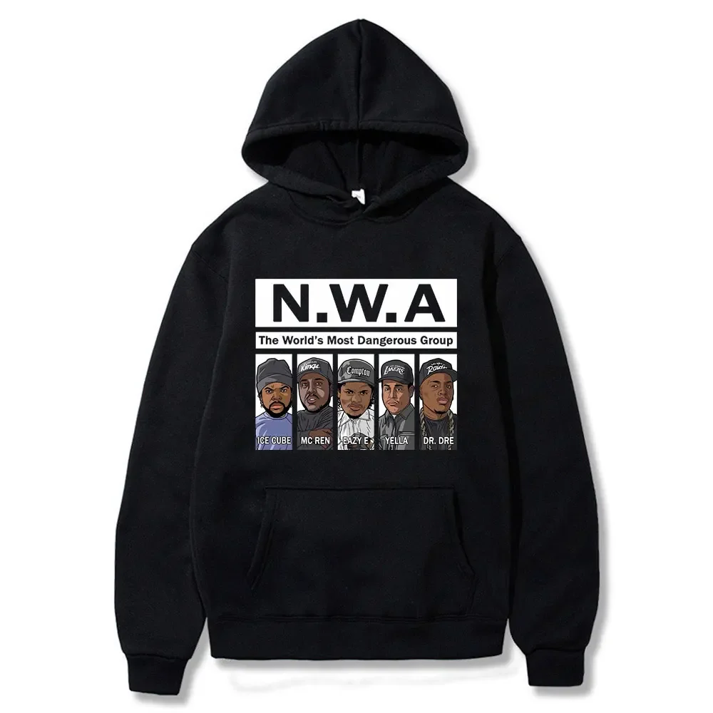 

Hip Hop Music Group Men's Gangsta Rap N.W.A NWA The World's Most Dangerous Group Ice Cube MC Ren Dr. Dre DJ Yella Eazy-E Hoodie