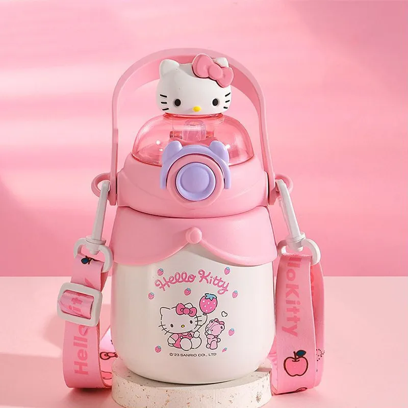 

600 мл Sanrio Kawaii Hello Kitty Kuromi портативная детская изоляционная чашка из нержавеющей стали мультяшный аниме термос бутылка для воды подарки