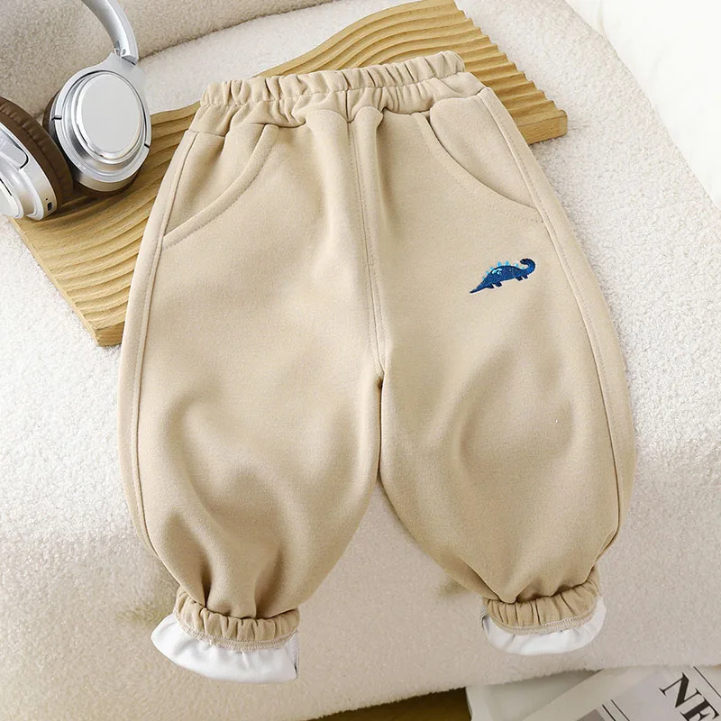 Autumn Kids Sweatpants Dinosaur Embroidery Casual Pants