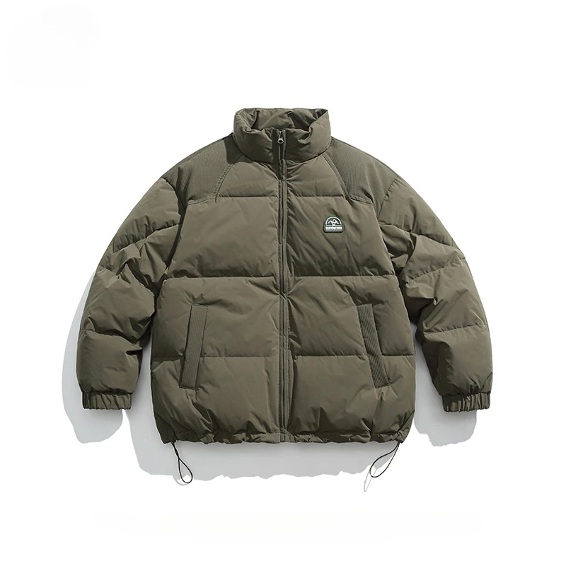 Men/Women Japanese Style Stand Collar Fluffy Down Jackets Autumn Winter Thickened Warm Windproof Loose Casual Zipper Parkas Coat