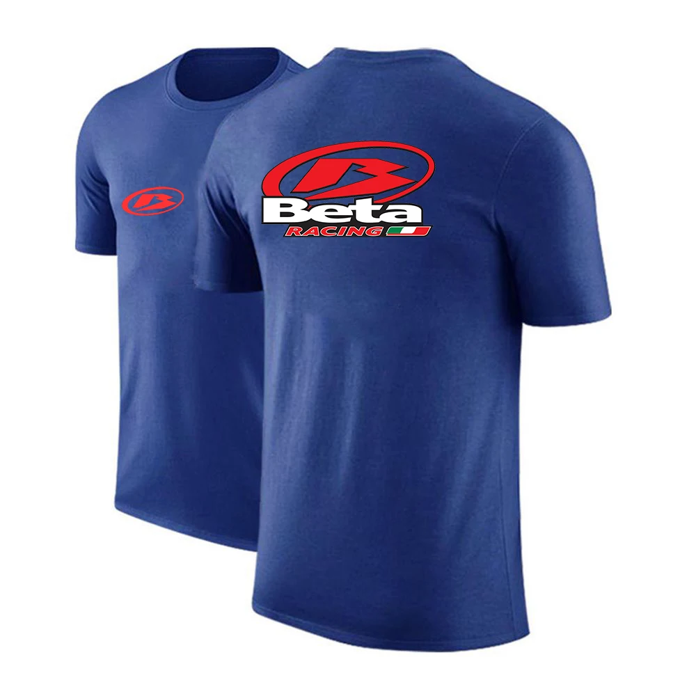 2023 Summer Men's Beta Racing Motorcycle Cross-country Motorcycle Logo Printing Classic Solid Color Simple Style Casual Short Sl