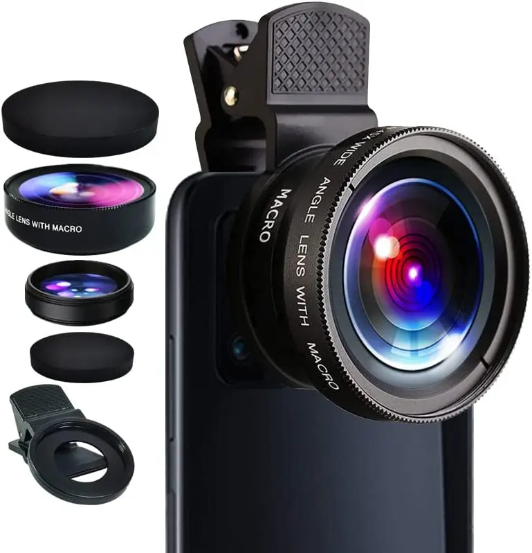 2 In 1 Mobile Phone Lens 0.45x Super Wide Angle 12.5x Macro HD Camera Lens For iPhone 14 13 12 Huawei Xiaomi Samsung Universal