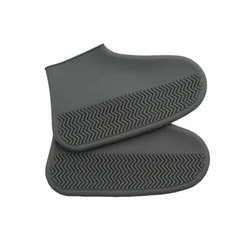 Durable Waterproof Silicone Shoe Covers - Non-Slip Reusable Boot Protectors - L (Gray)