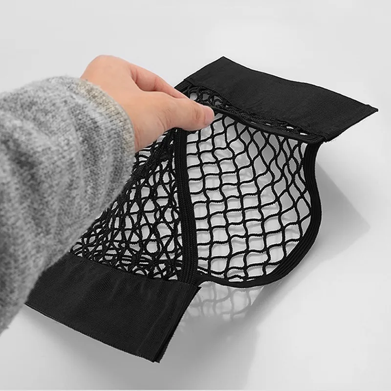 Car Storage Bag Car Trunk Mesh Storage Bag Universal Trunk Bag Magic Fixing Belt Tape Auto Interior Accessories