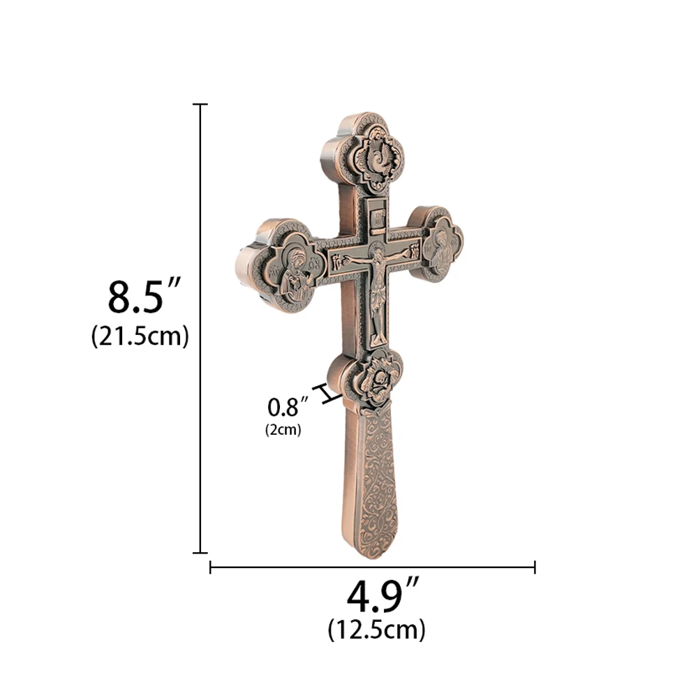 HTISOK Orthodox Cross Church Hand Jesus Crucifix Cross Zinc Alloy Religious Gift Prayer Supplies Orthodox Church
