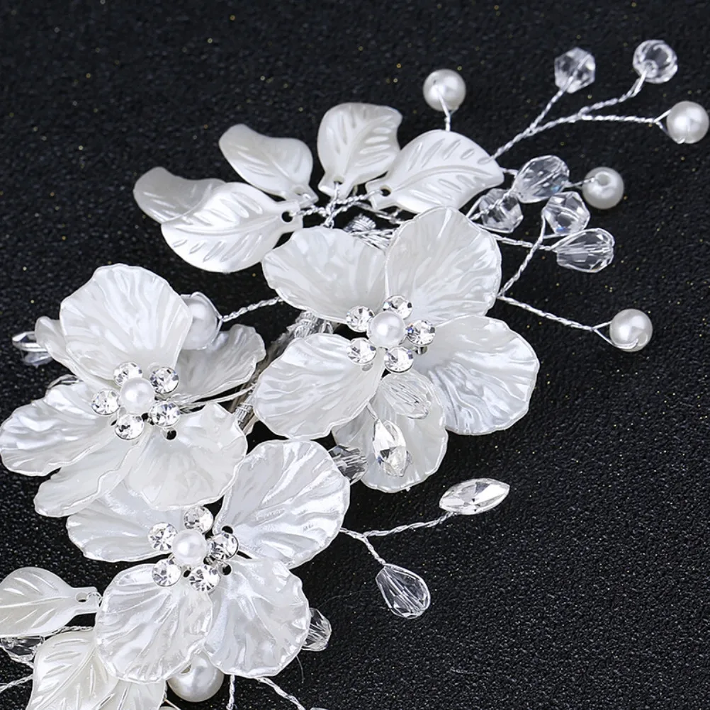 진주 크리스탈 헤어 클립 미니멀리스트 잎사귀 디자인 신부 웨딩 헤어핀 여성 소녀 꽃 합금 장식 웨딩 헤어 클립