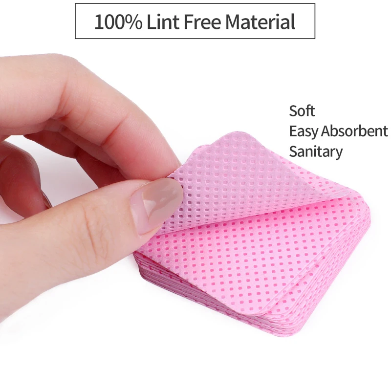 540Pcs/Pack Lint-free Nail Polish Remover Napkin Colorful Cotton Wipes  Paper Pads UV Gel Dust Cleaner Cleaning For Manicure Tool