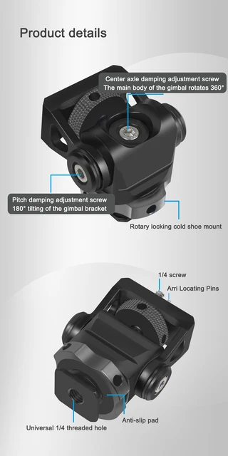Adjustable Swivel Field Monitor Mount Holder With Arri Locating Pin