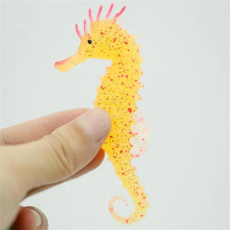 Fish Tank Decorations 1/2PCS Artificial Hippocampus Landscaping Silicone Tank Decoration Decoration Accessories Luminous Seahorse Night Luminous fish tank ornaments,aquarium ornaments