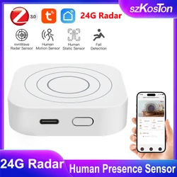 Tuya Zigbee Smart Human Presence Sensor Motion Sensor 24G MmWave Radar Detector Smart Home Security Protection Smart Life App