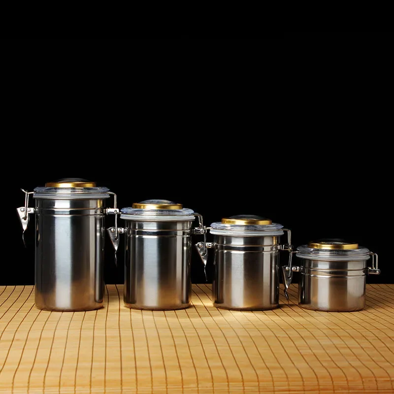 Tobacco Humidor Stainless Steel Jar Cigar With Humidifier Airproof Pot Seal Moisture Pot Capacity Storage Smoking Accessories