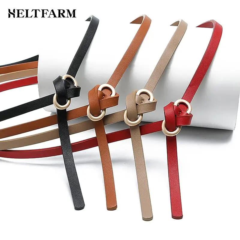 

Women Summer Skirt Belt Fashion Skinny Belts Soft Pu Leather Belt Adjustable Mental Buckle Dress Jeans Decorative Thin Waistbelt