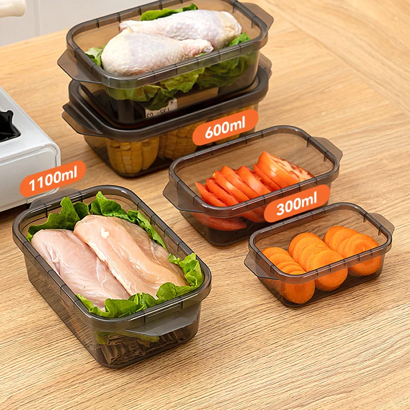 Kitchen Thickened Transparent Sealed Fresh-keeping Box Rectangular Freezer Sorage Box Plastic Microwave Food Grade Storage Box 5