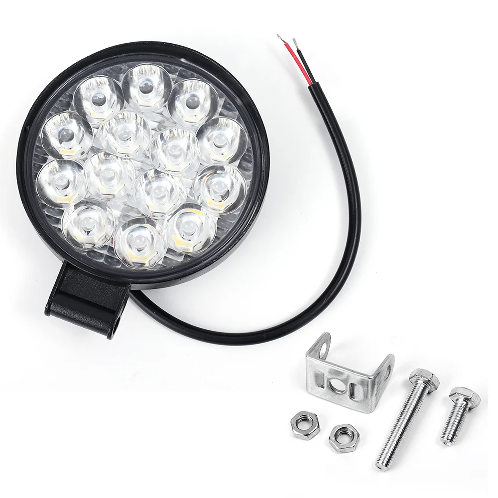 Auto LED Runde 42W 14LED Arbeits Licht Auto Nebelscheinwerfer 12V 24V Scheinwerfer für Lkw SUV Traktor Off-road Hohe Helligkeit