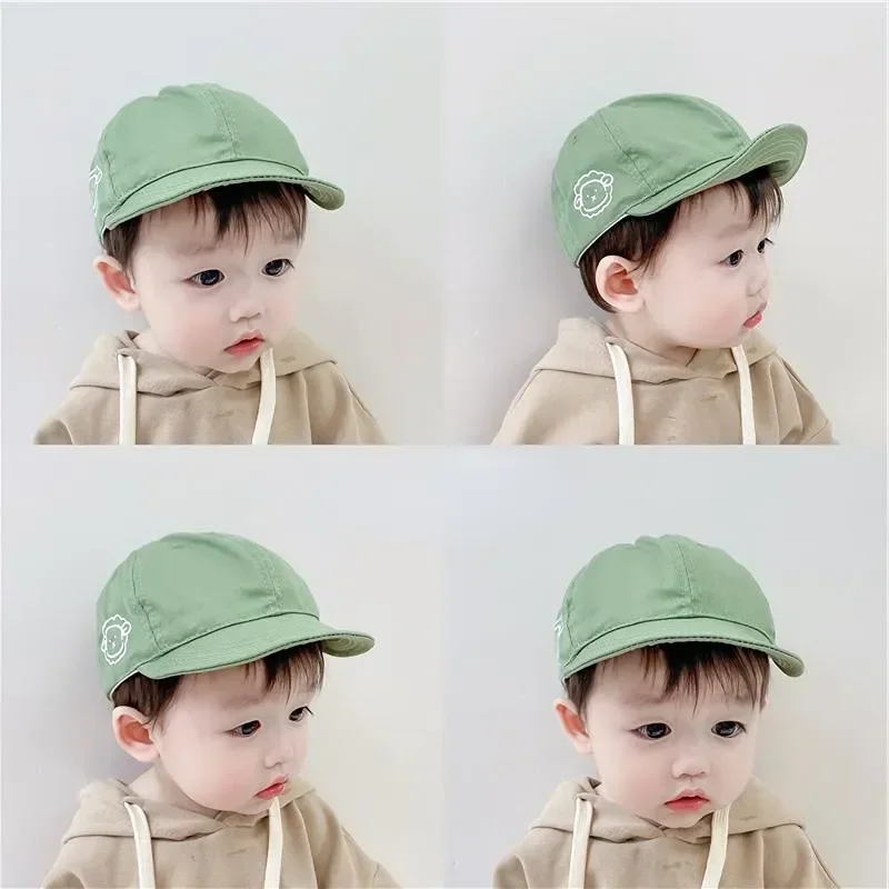 남아 및 여아용 귀여운 토끼 야구 모자, 용수철 여름 단색  모자, 3-24 개월 야외 모자