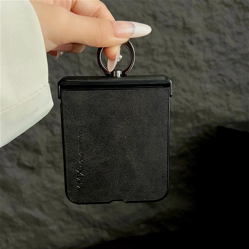 Luxury Leather Ring Case: Premium Shockproof Cover with Plain Hinge Design