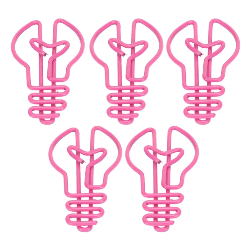 100개 전구 모양 종이 클립 향상된 미끄럼 방지 녹 방지 도금 공정 사무실용 금속 종이 클립 노란색