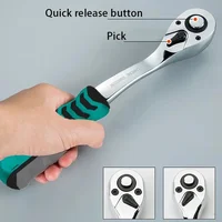 Ratcheting Socket Wrench 72 Teeth Socket Wrench Set Diy Workshop Quick Release Reversible Ratchet curved Car Repair Handle Tools 1