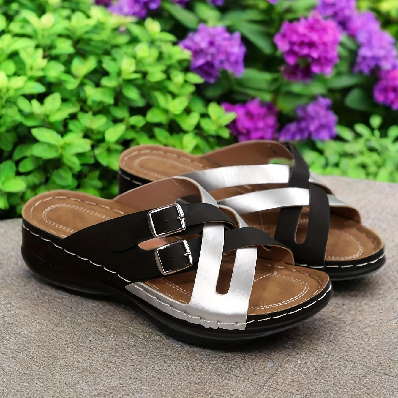 Sandali zeppa donna comode stile vintage ciabatte da spiaggia_voghion.com