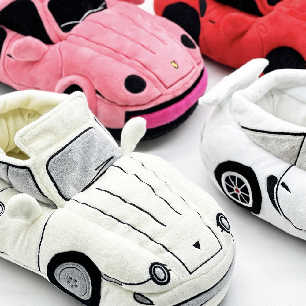 Fun and creative sports car cotton mop indoor one size fits all slippers for both men and women, high-value women's shoes gift