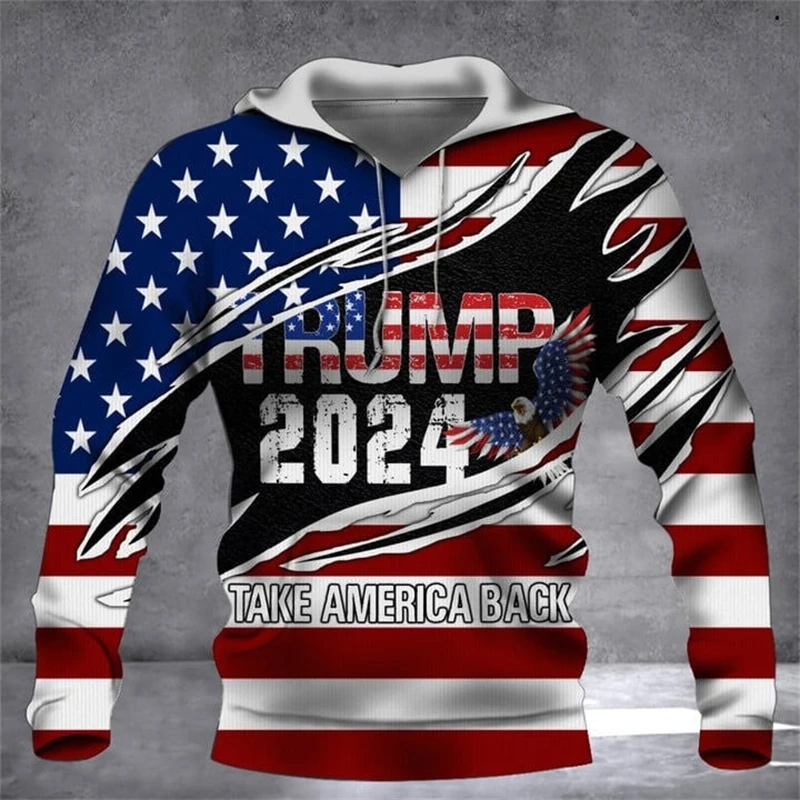 thumbnail image 1 of Sudadera con capucha estampada de Donala Trump Make America Great Again Sudadera con capucha de Trump Election Street Keep A Merica Great de 2024, 1 of 5