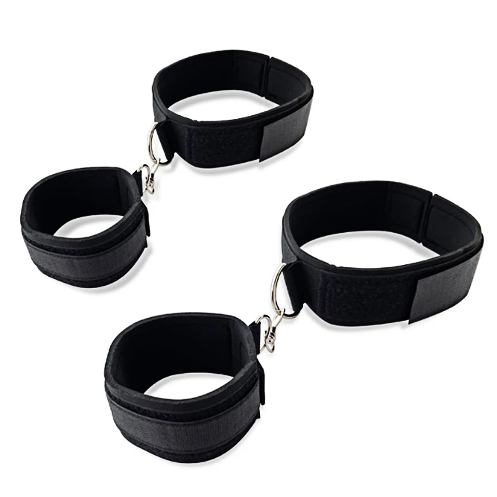 Sexy Leather Bondage Kits Adults Sex Toy Set for Women Men Handcuffs Ankle Cuffs Fetish Slave Collars Adult Bed Games