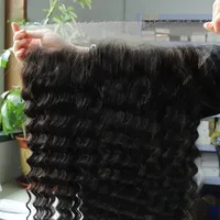 12-22 Inch 13x6 Deep Wave Human Hair Lace Frontal Ear To Ear Lace Part Natural Color Brazilian Virgin Hair Pre Plucked Full End 2