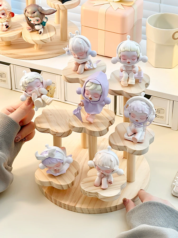 Description Picture 5 of itemWooden Display Riser Stand Organizer Shelf Stand for Toys and Dolls Figure Display Cabinet Cute Dolls Storage Rack Decoration