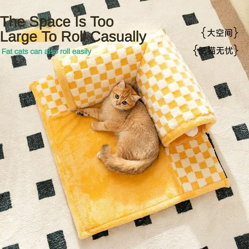 Cat Bed Can Play Cat Tunnel Dog House Bed Kitten Dog Basket Bed Cute Cat  House Home Mat Pet Kennel Products Cama Para Gatos - AliExpress