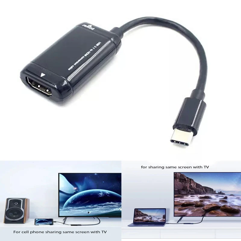 HDMIアダプター USBタイプC MHLケーブル 編組4K HDビデオコンバーター HDTVコード プロジェクターモニターテレビ用 QGeeM  USB CからHDMIケーブル4 K USB CからHDMIアダプタUSB C HDMIケーブルThunderbolt 4変換器はMacBookノートパソコンテレビ4  KプロジェクタPC ...
