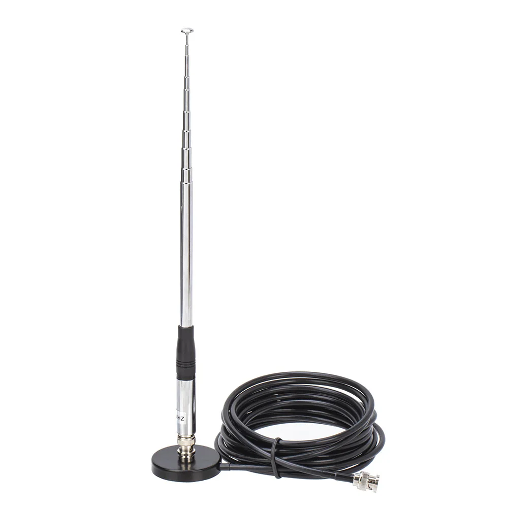 27MHz BNC Male Connector 9-51Inch Telescopic/Rod Antenna with 5M Coaxial Cable Magnetische Dak Mount Base For CB Radio sg7000 144 430mhz high gain mobile antenna with pl259 5m uhf male car mobile antenna coax cable 12cm big magnetic mount base